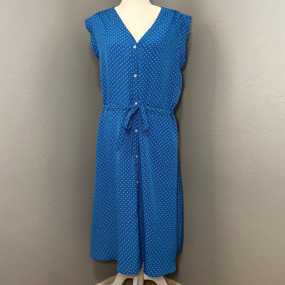 Tommy Hilfiger Blue Polka Dot Midi Dress